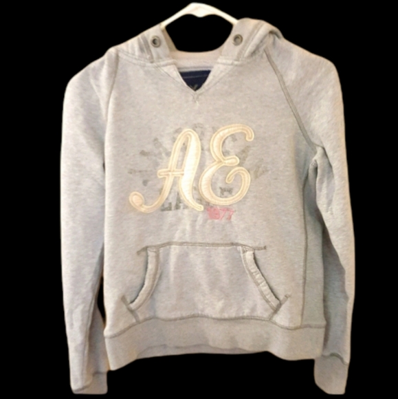 AMERICAN EAGLE OUTFITTERS Grey Hoodie Medium - Picture 2 of 7